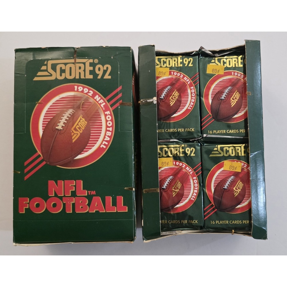 (2) 1992 Score Football Wax Box Lot 72 Packs